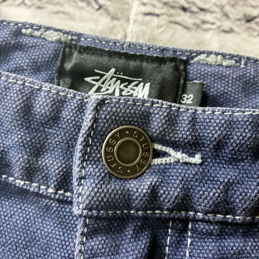 stussy ステューシー ダブルニーワークパンツ 32 ネイビー