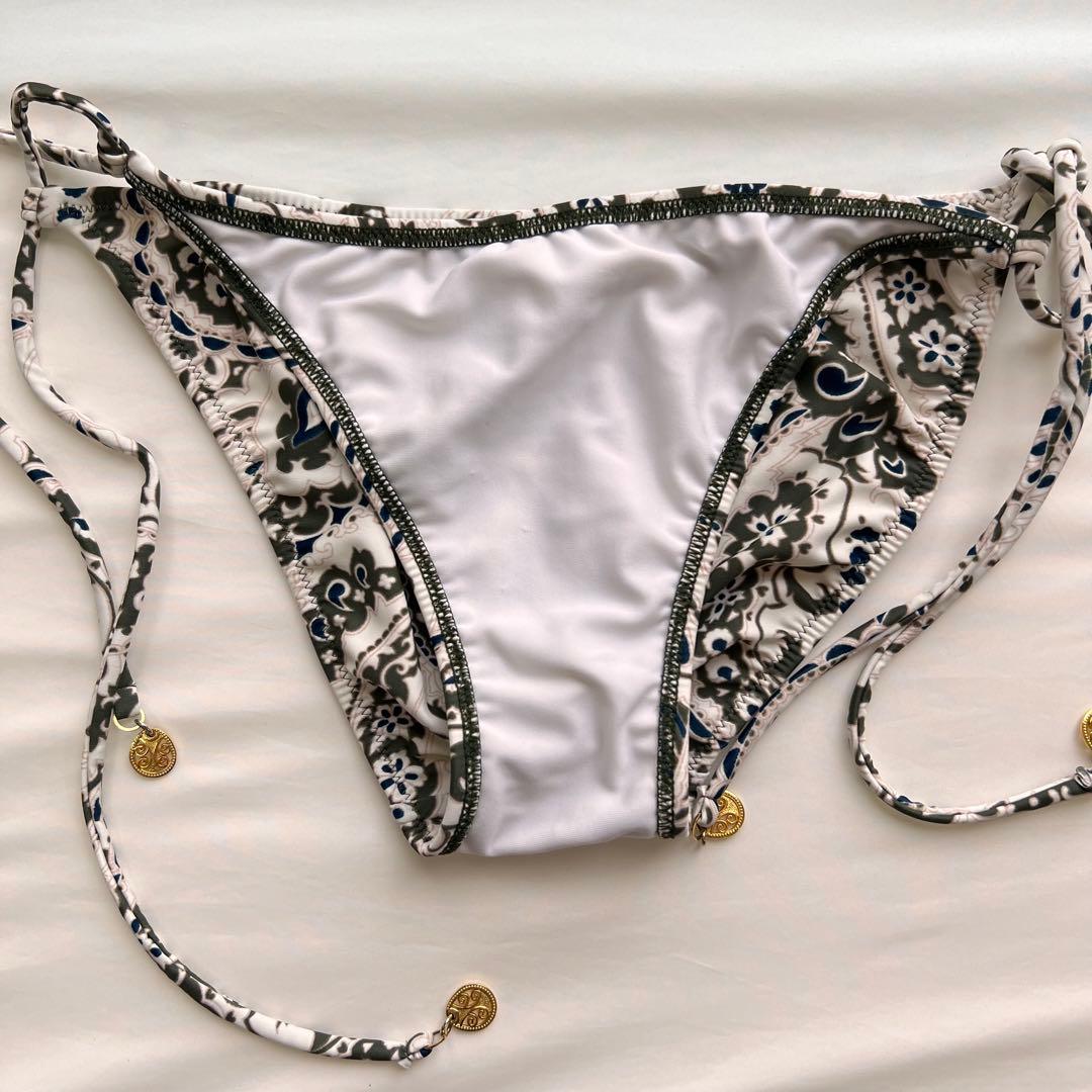 に*ゃ様 衛生面◎ 三愛水着 ナチュラルアップブラ ビキニ エスニック柄 カーキ