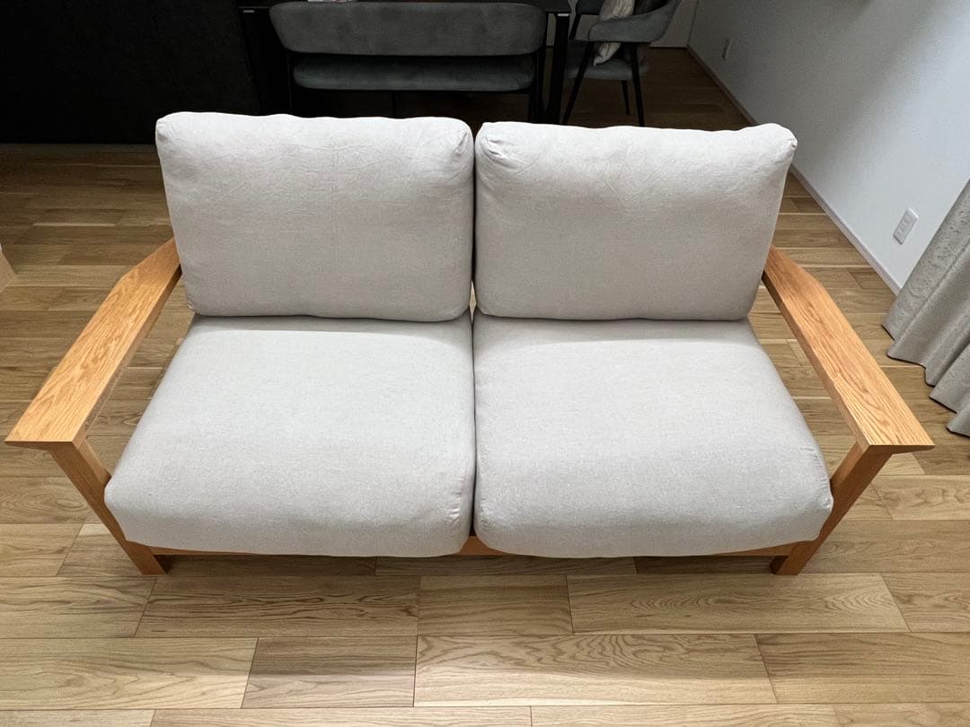 無印良品 ソファ本体木製フレーム フェザーポケットコイル２．５シーター