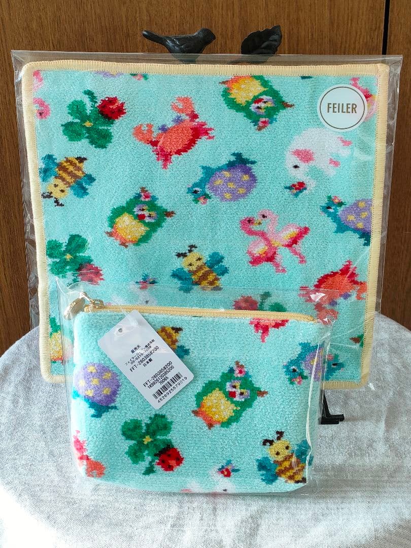 フェイラー×神崎恵初コラボ　ファンキーフォーチュン　ハンカチ＆ポーチ新品セット
