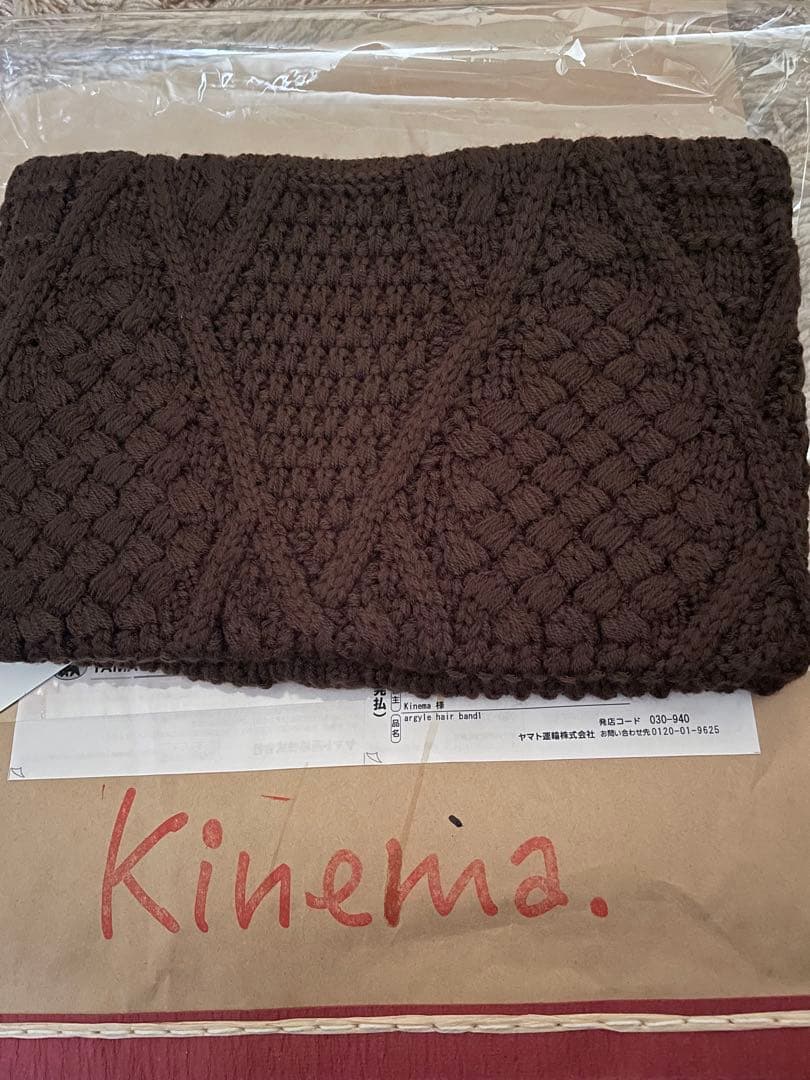 Kinema アーガイルヘアバンド ブラウン
