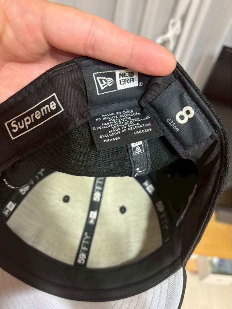 レア【シュプリーム】ニューエラ ボックスロゴ キャップ ブラック サイズ 8