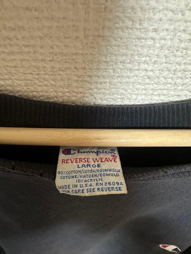 champion リバースウィーブ　ブラック　目あり　USA製　90's