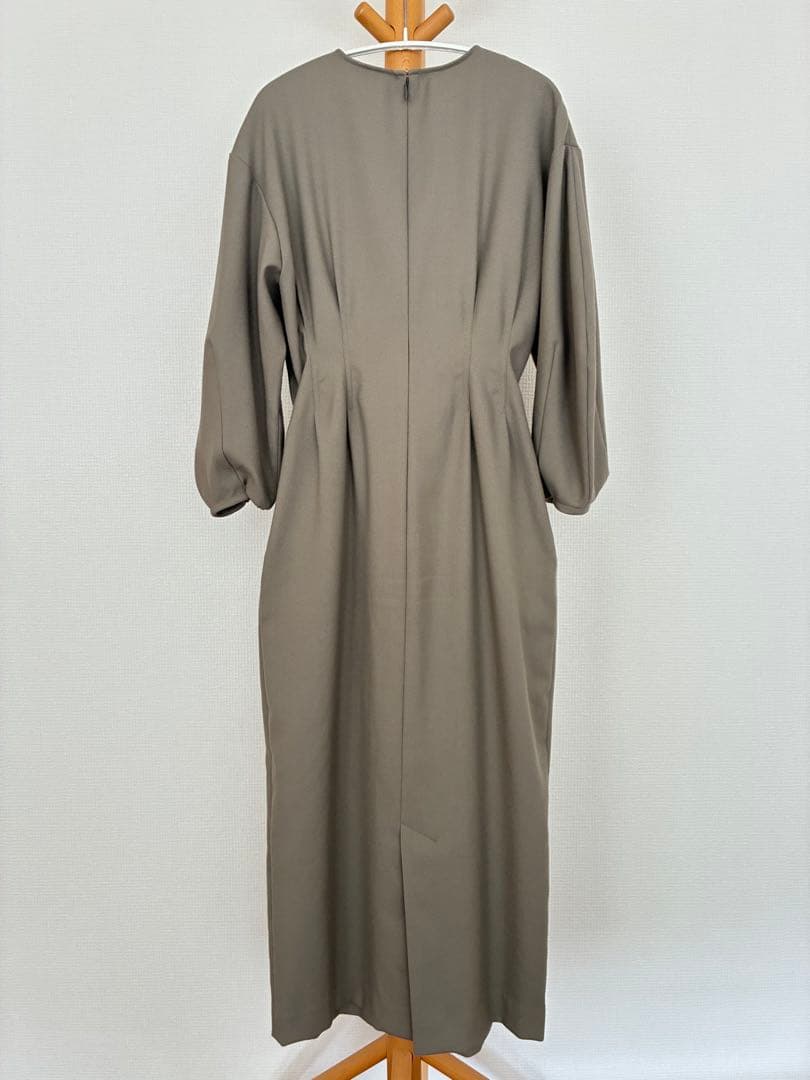 VERMEIL par iena ツイルウエストシェイプワンピース カーキグレー