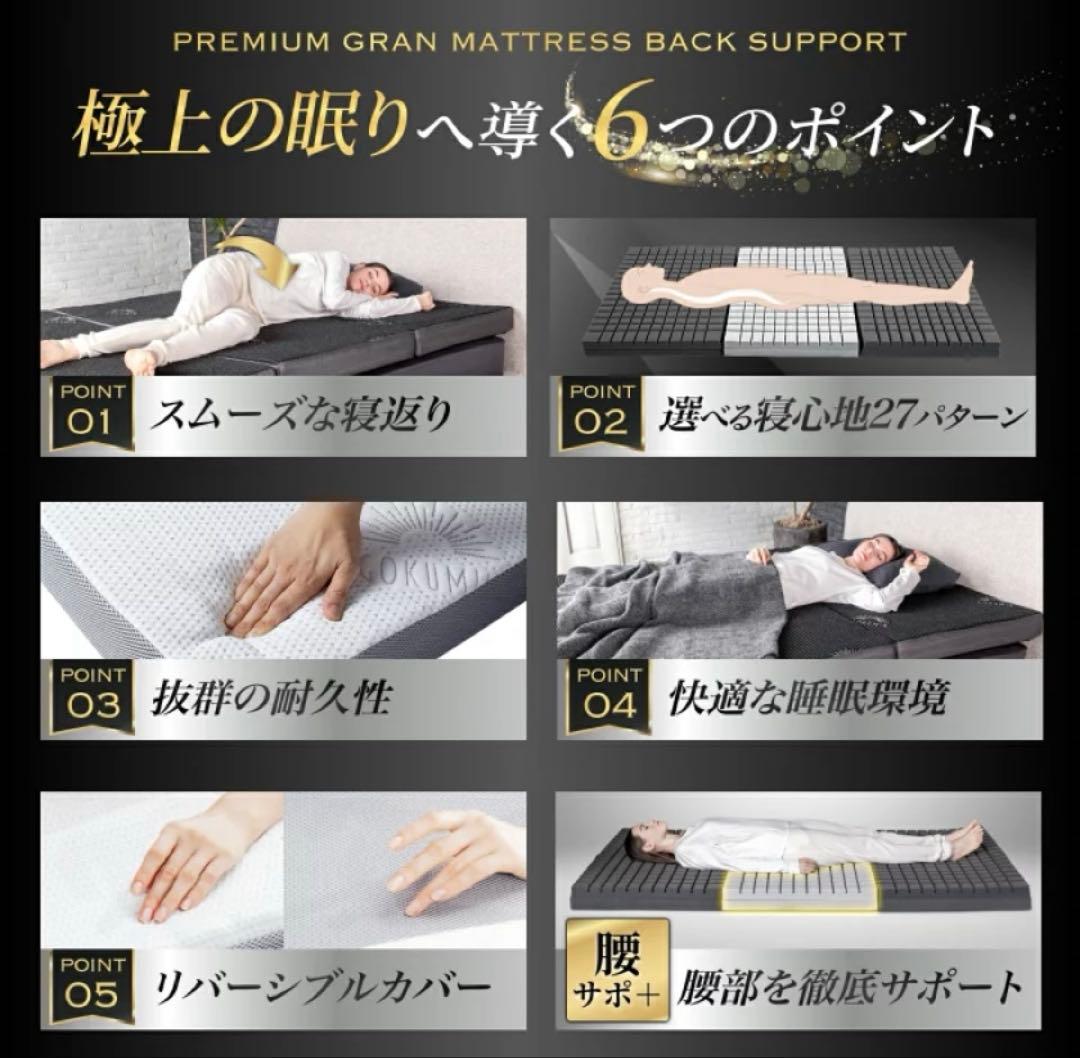 Â*t様 GOKUMIN 三つ折りマットレス　セミダブル　10cm