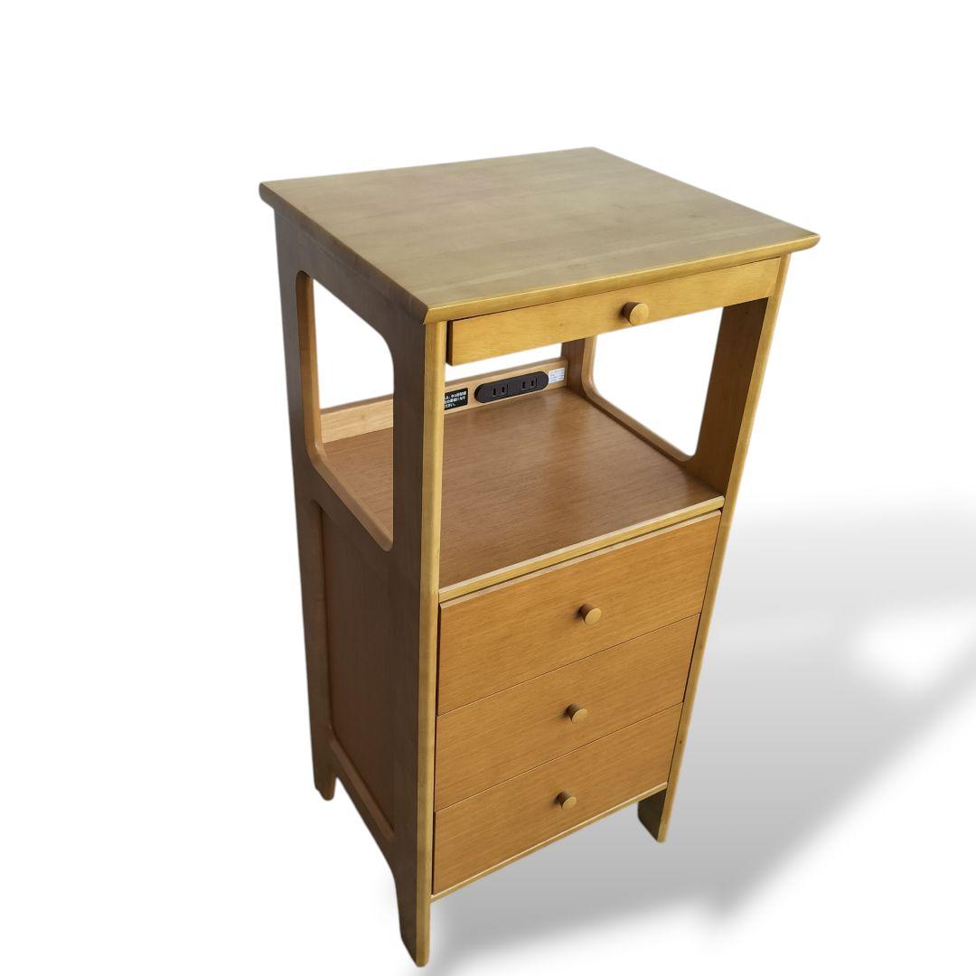 美品 カリモク Karimoku 電話台 FAX台 花台 キャビネット 引き出し