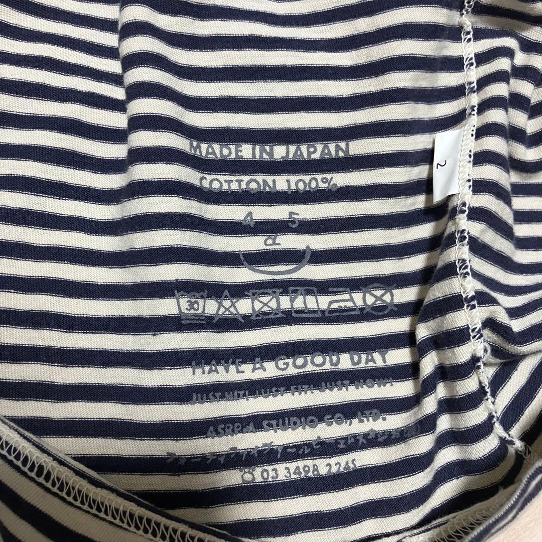 45R 天竺ボーダーの908オーシャンTシャツ ロンT カットソー　長袖