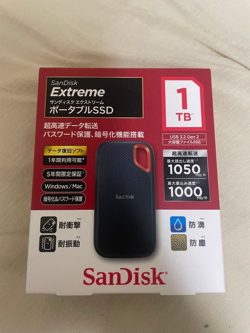 SanDisk Extreme ポータブルSSD 1TB
