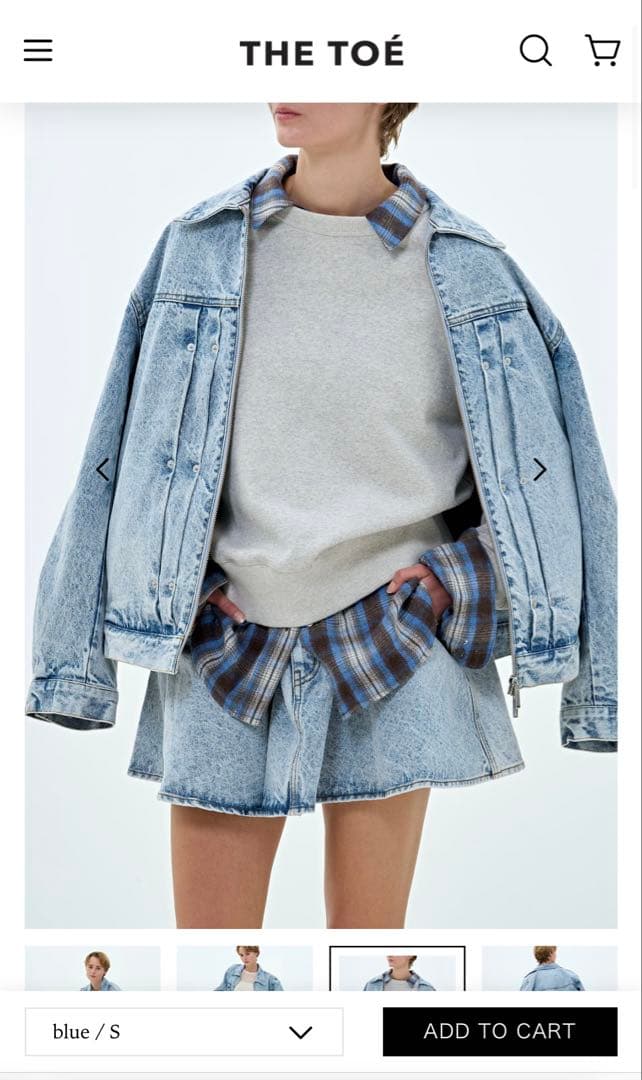 THE TOE デニムジャケット　ブルー　Sサイズ