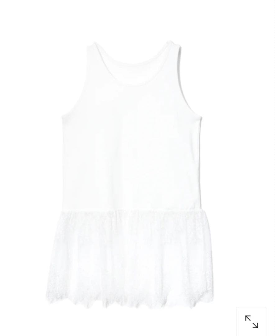 田丸麻紀Ade Lifestyle裾レースタンク　ホワイト