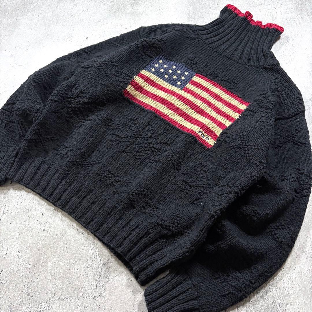 90s〜 Ralph Lauren 星条旗 Cotton Knit