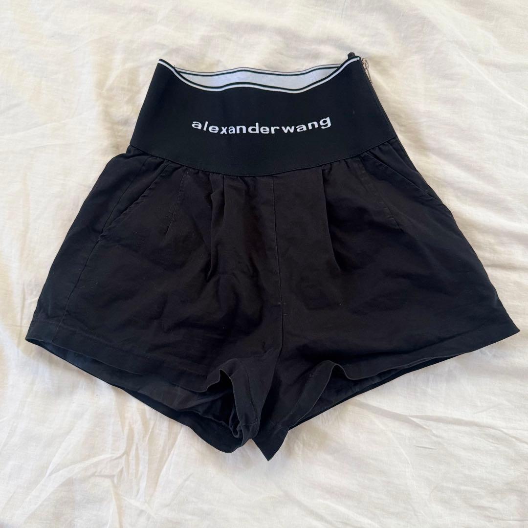 alexanderwang 黒 ハイウエストショートパンツ