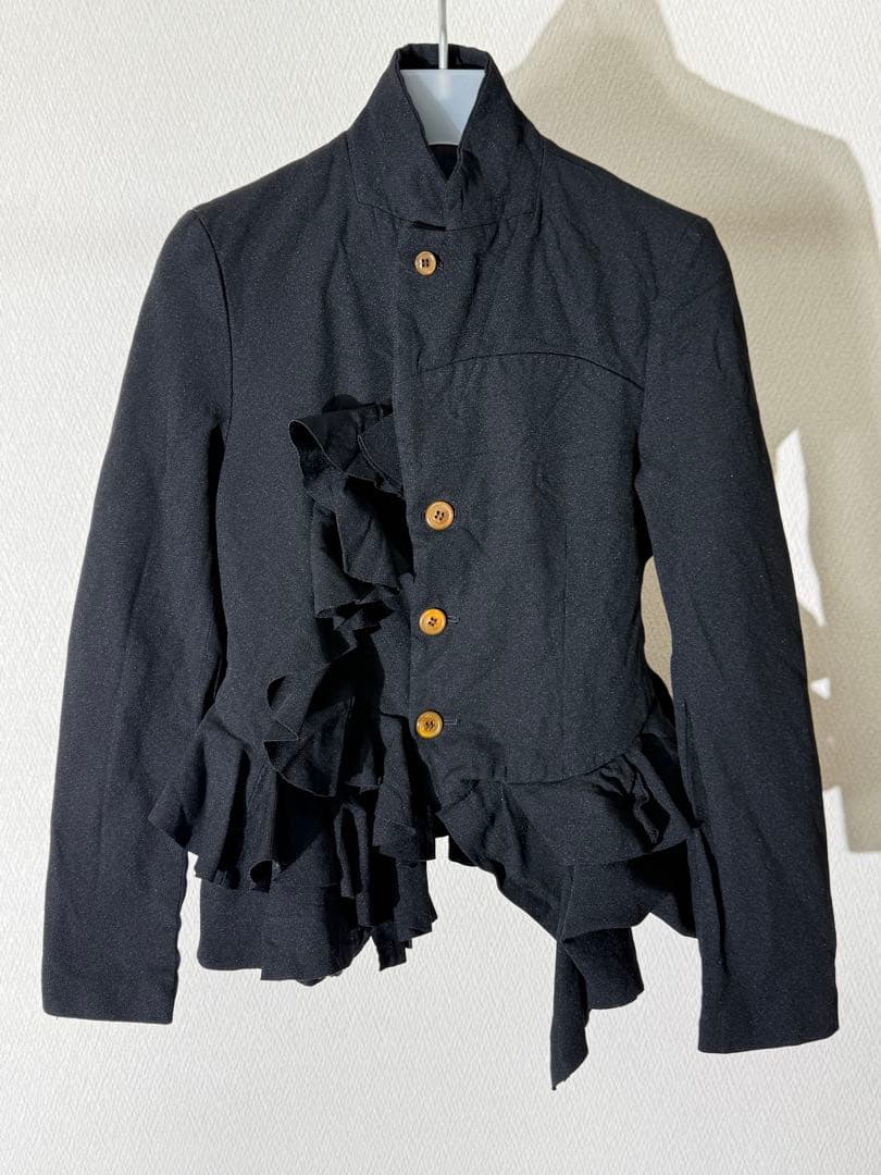 コムデギャルソン ポリ縮絨 フリル装飾ジャケット