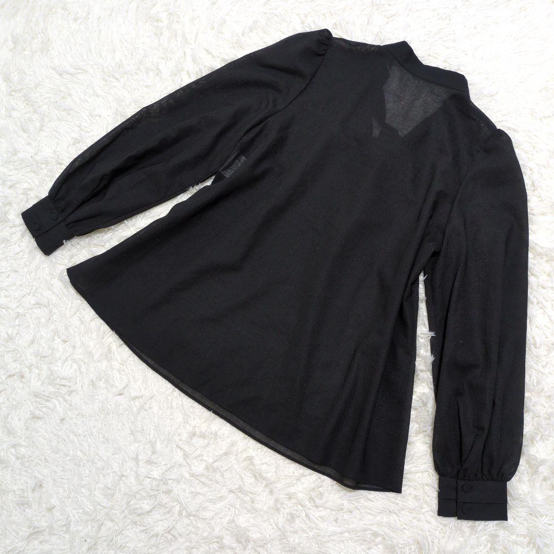 美品【アナイ】ANAYI 黒 ボウタイブラウス 38(M) 透け感 日本製