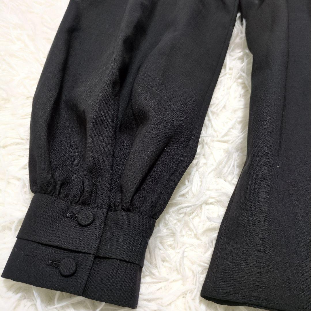 美品【アナイ】ANAYI 黒 ボウタイブラウス 38(M) 透け感 日本製