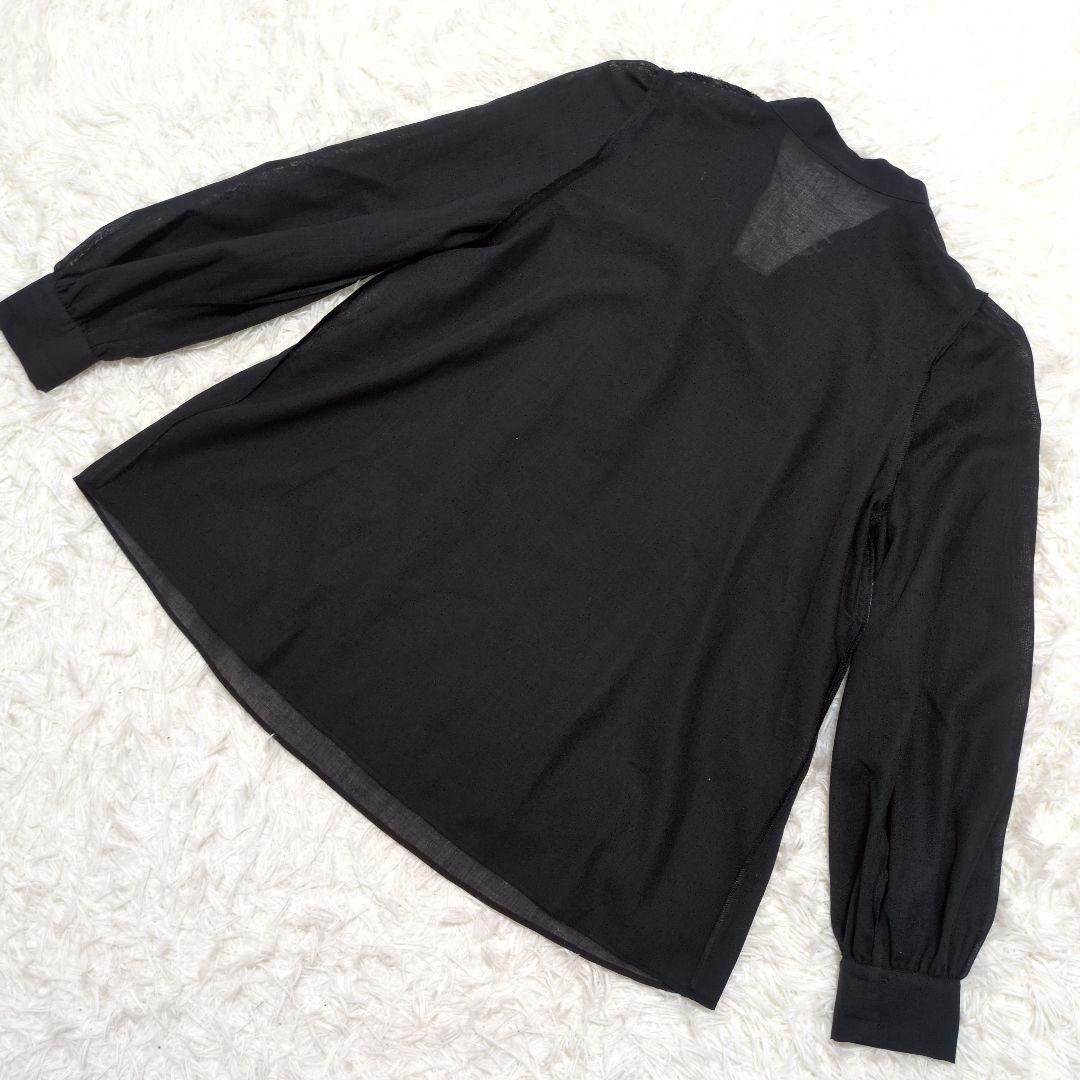 美品【アナイ】ANAYI 黒 ボウタイブラウス 38(M) 透け感 日本製