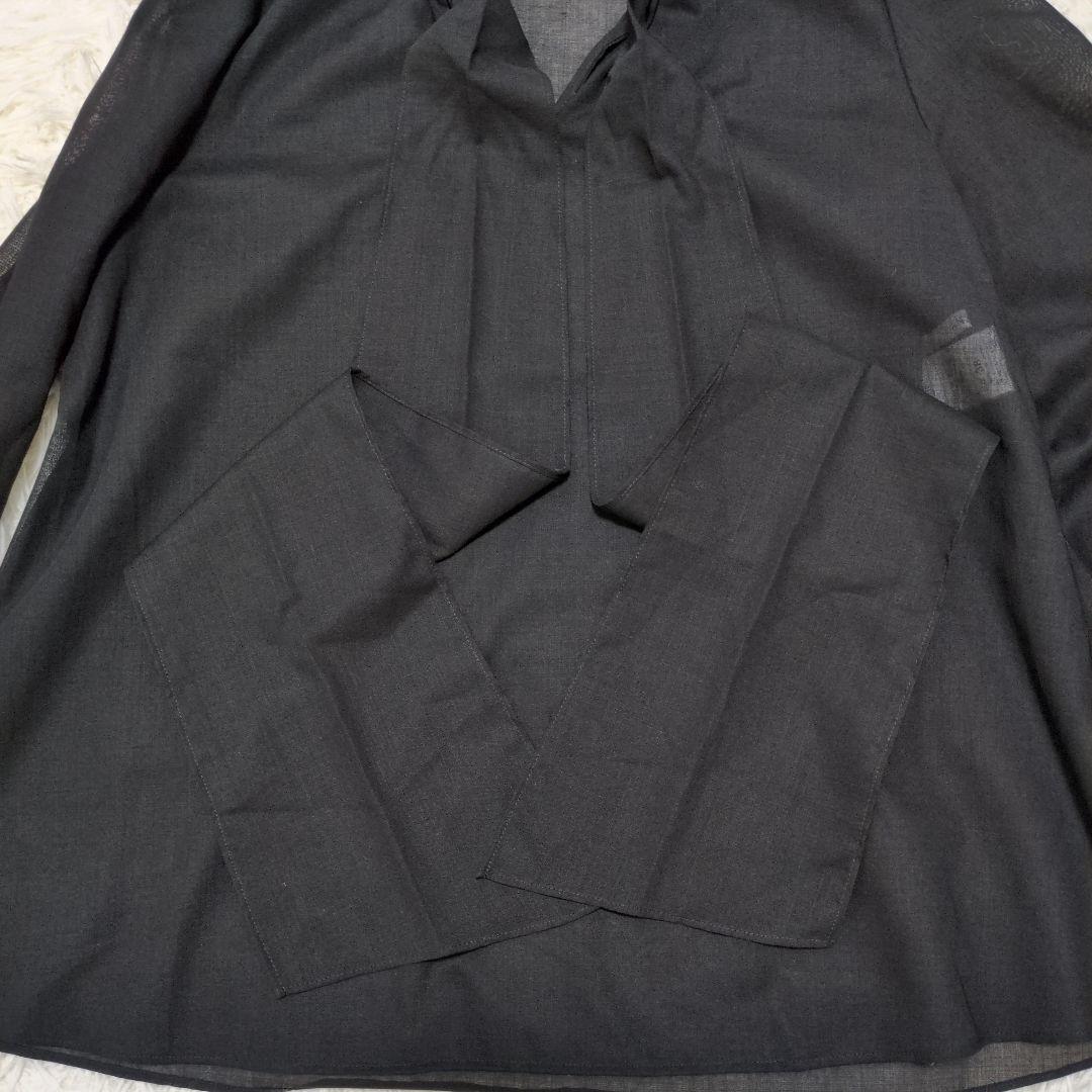 美品【アナイ】ANAYI 黒 ボウタイブラウス 38(M) 透け感 日本製
