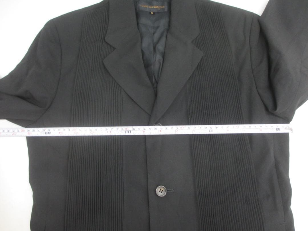 値下げ！コムデギャルソン　ブラック プリーツ ジャケット　　M　ウールナイロン