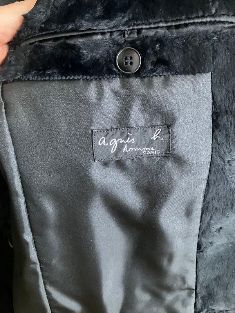 アニエス•ベーオム ボア ブラック テーラードジャケット サイズ48 フランス製