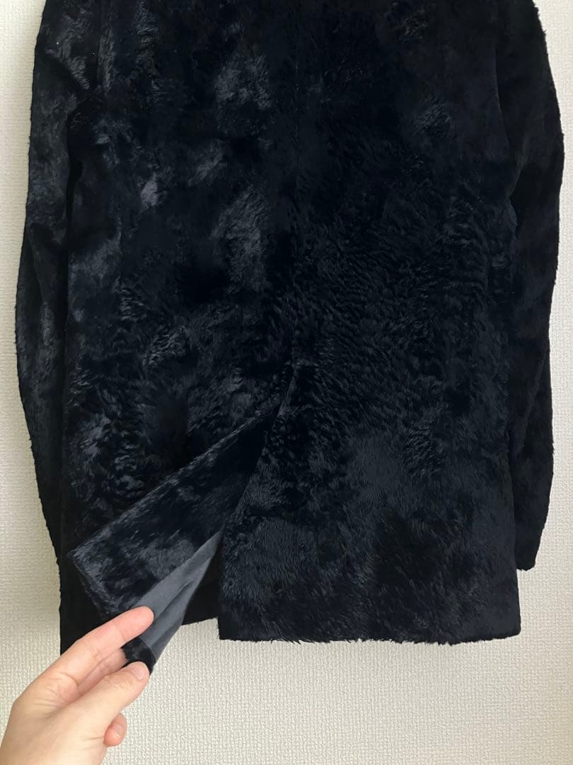 アニエス•ベーオム ボア ブラック テーラードジャケット サイズ48 フランス製