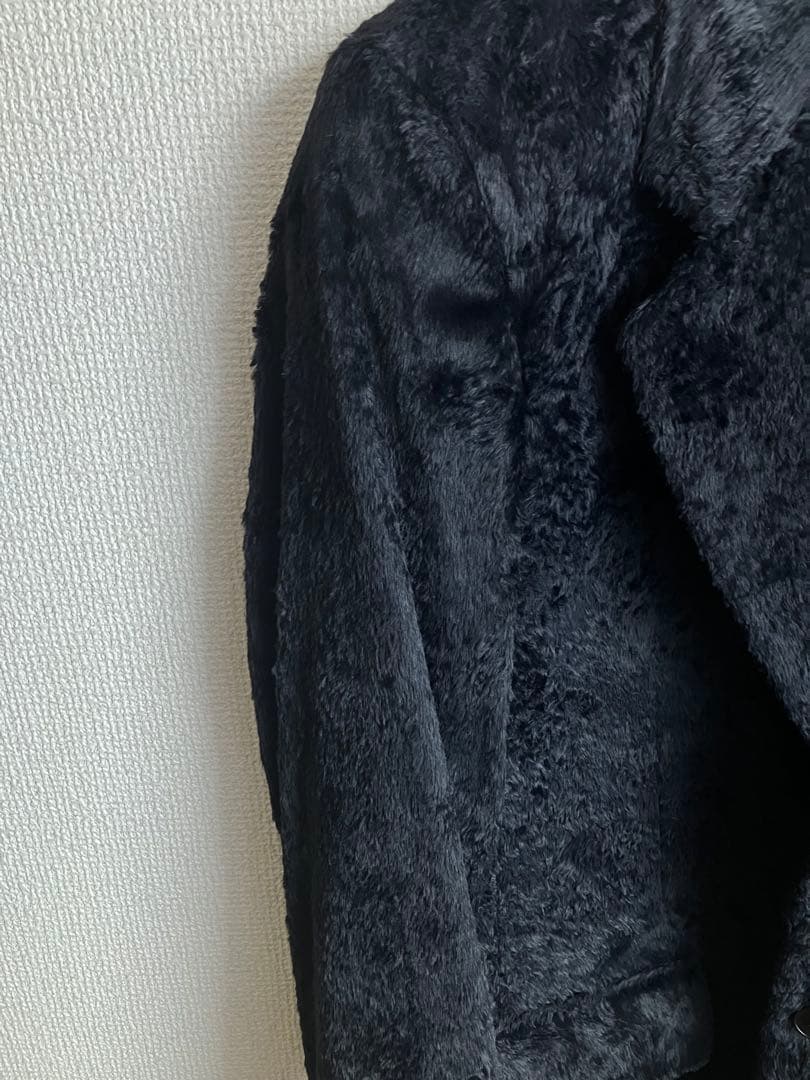 アニエス•ベーオム ボア ブラック テーラードジャケット サイズ48 フランス製