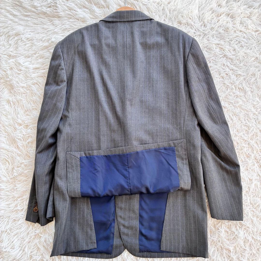 【美品】最高級　ロロピアーナ生地　オーダースーツ　セットアップ　ストライプ