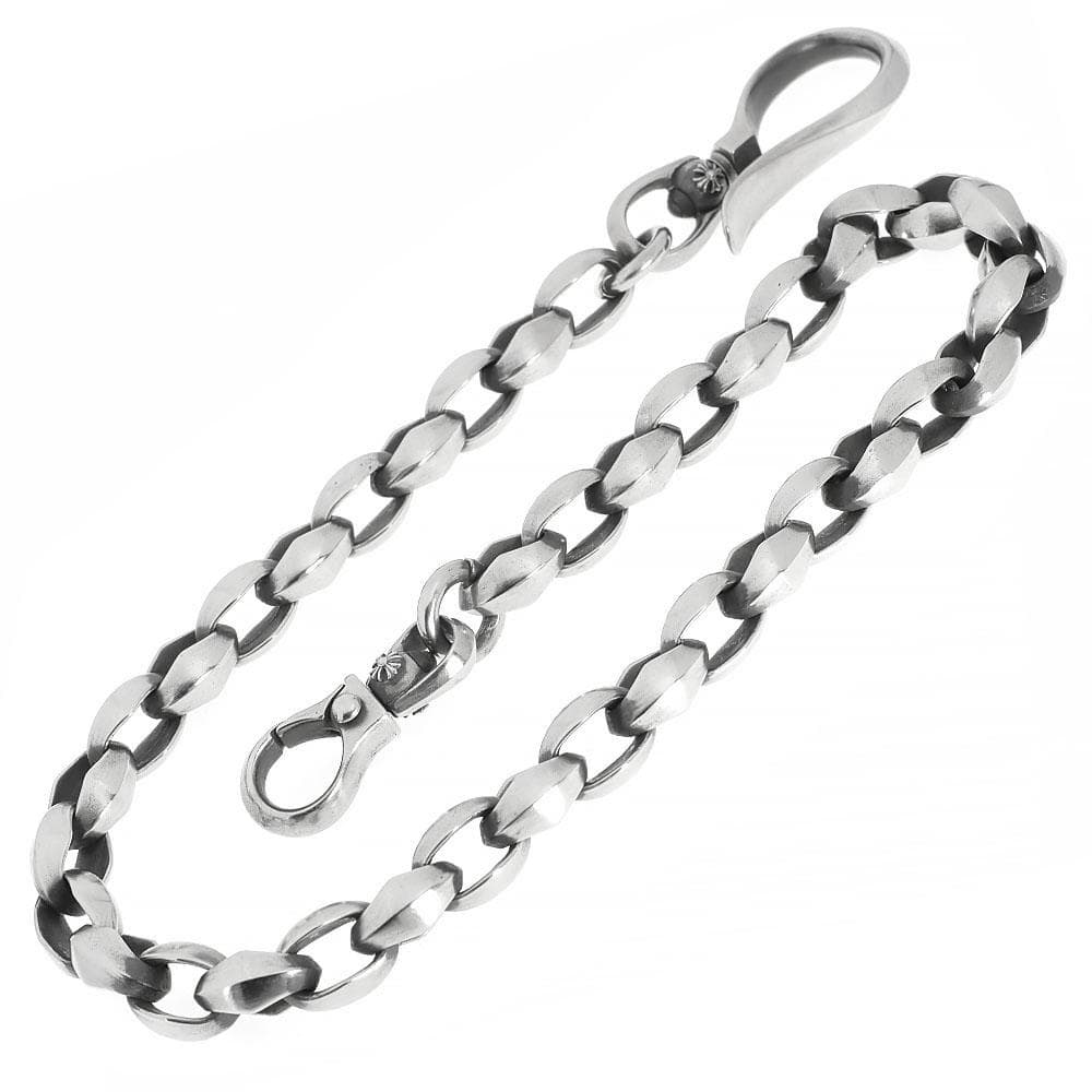 白銅 ウォレットチェーン クロス 自社オリジナル 最高級 燻し加工