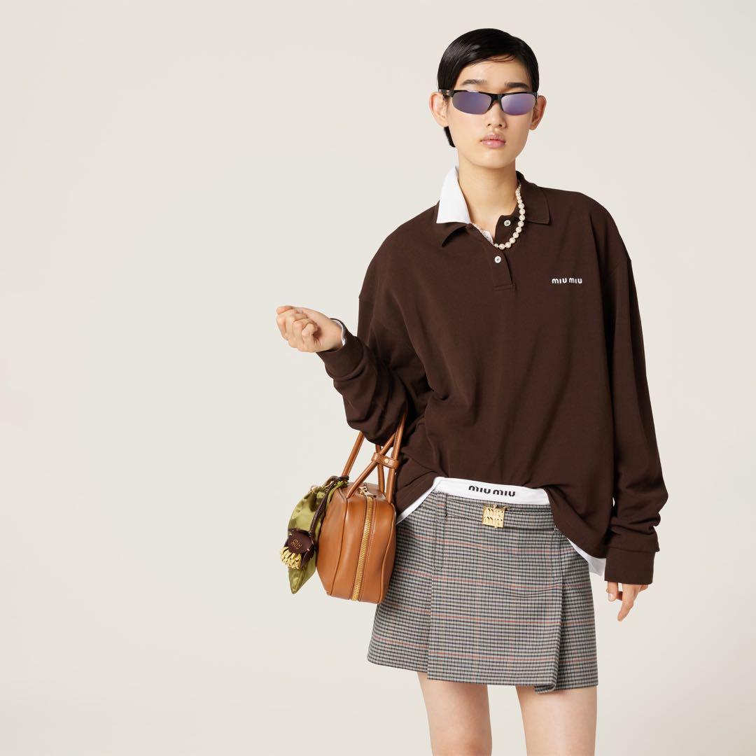 miumiu ミュウミュウ ピケ×ジャージーポロシャツ