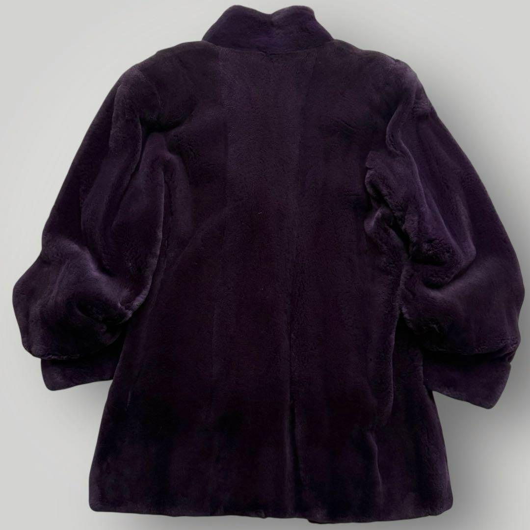 本毛皮☆サガミンク シェアードミンク 銀サガ ふかふか◎ パープル フリーサイズ