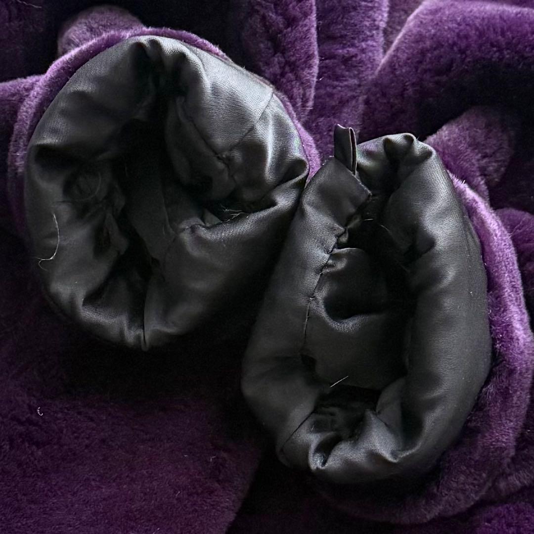 本毛皮☆サガミンク シェアードミンク 銀サガ ふかふか◎ パープル フリーサイズ