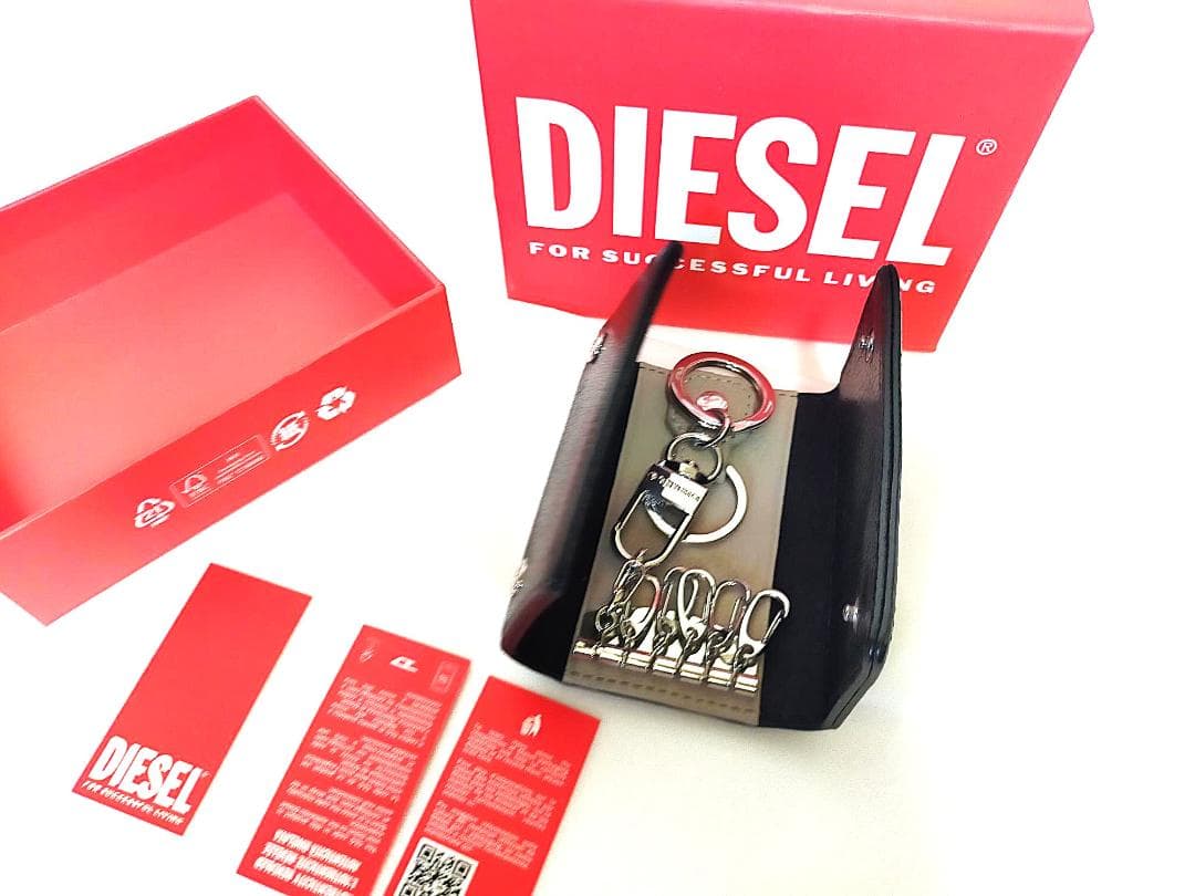 《未使用》DIESEL レザーキーケース ブラック