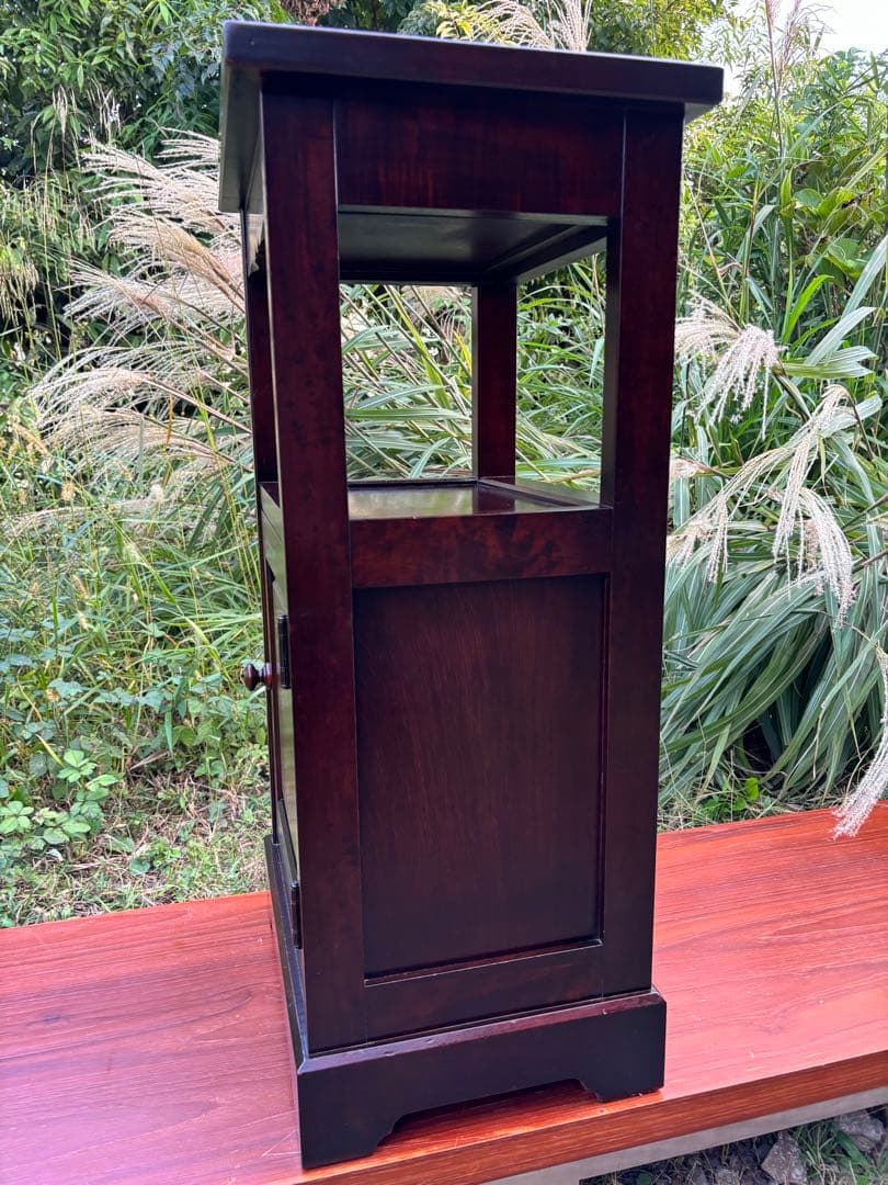 北海道民芸家具 カバ無垢材 電話台 サイドテーブル 飾り台 花台