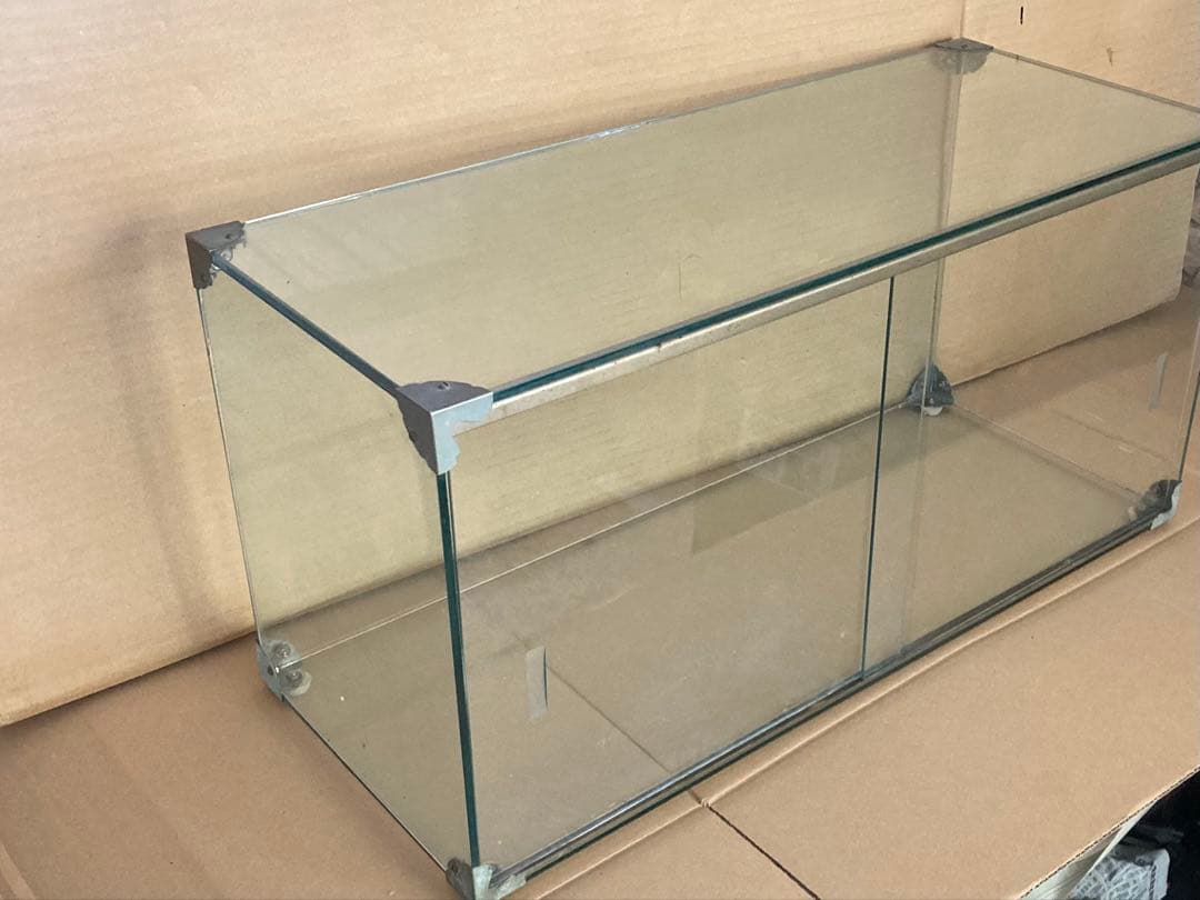 ガラスショーケース 陳列棚　ディスプレイ　店舗什器　昭和レトロ　全面ガラス