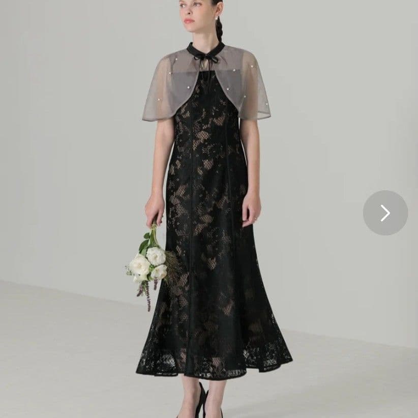 本日限定価格 Leja パール付きボレロ ワンピース ドレス 結婚式 お呼ばれ