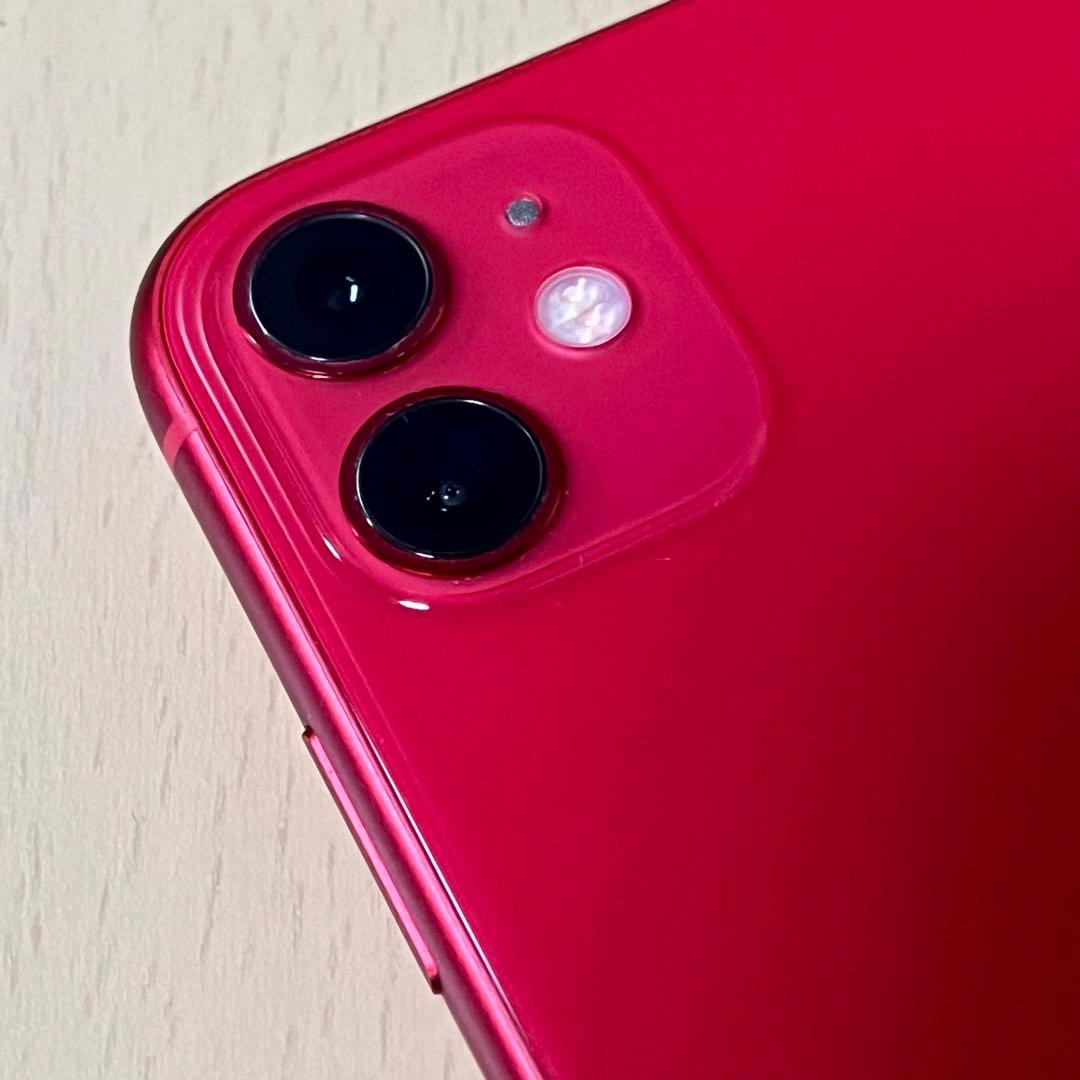 美品 iPhone11 64GB レッド　純正新品ライトニングケーブル付き