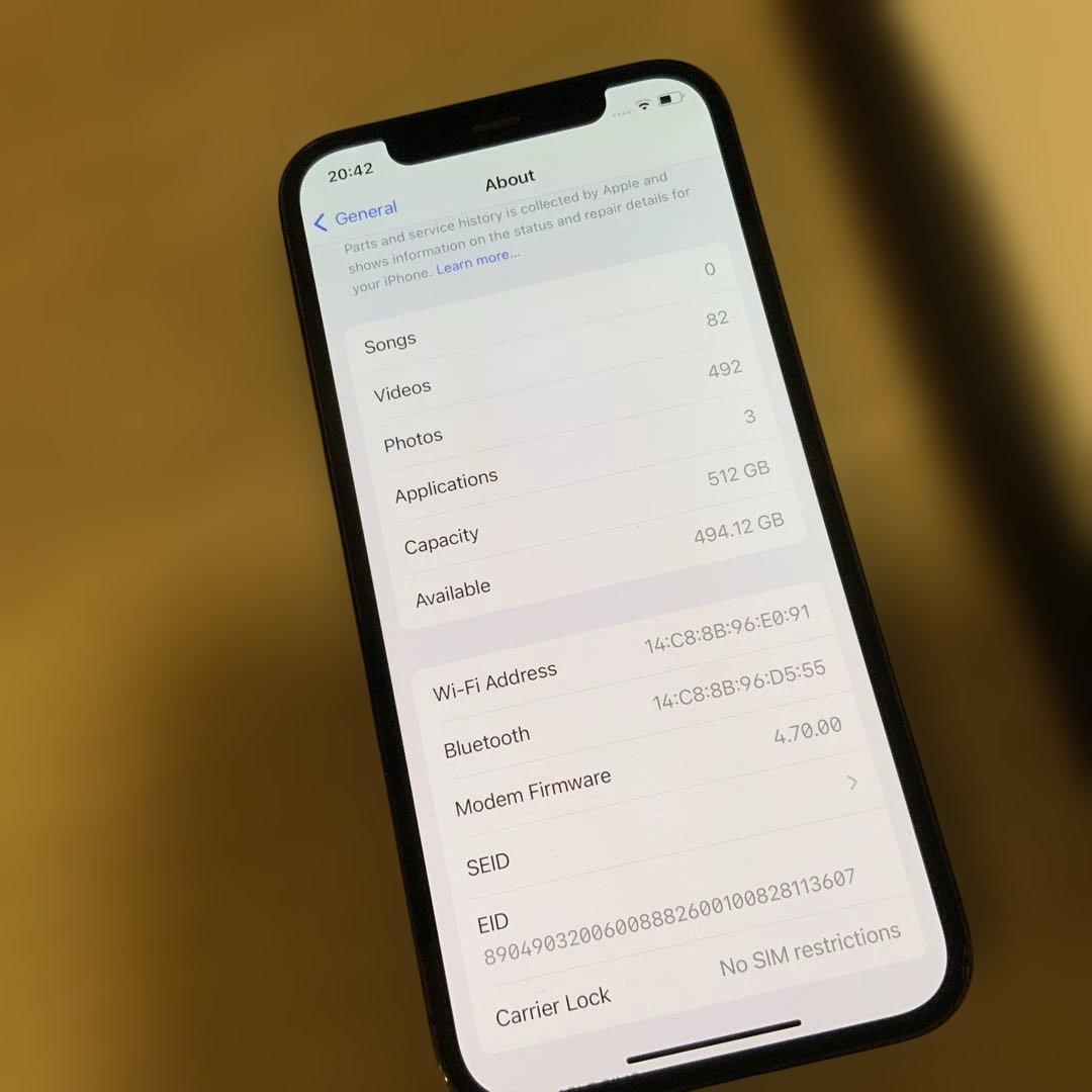 Apple iPhone 12 Pro グラファイト 512GB 本体