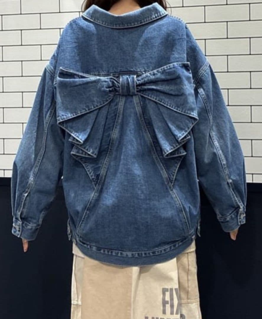 ロデオクラウンズ ビックリボンデニムジャケット