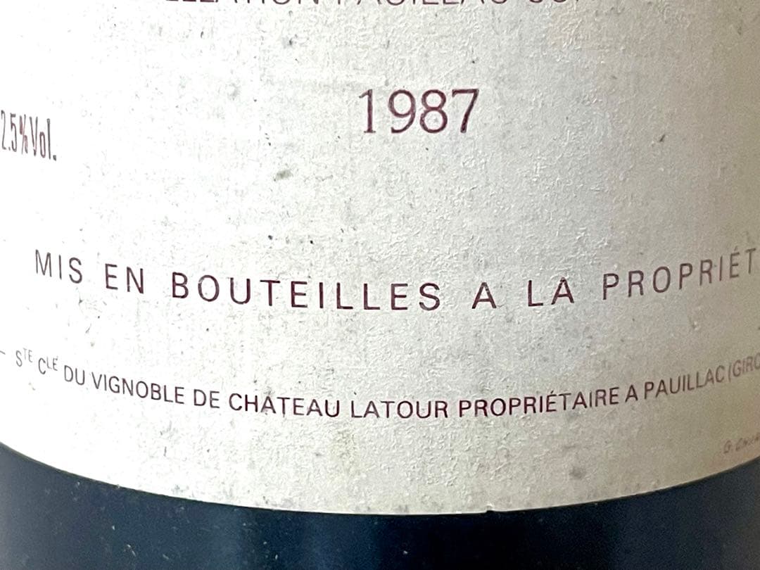 葡*萄様 ラ　トゥール　ポイヤック　1987　750ml