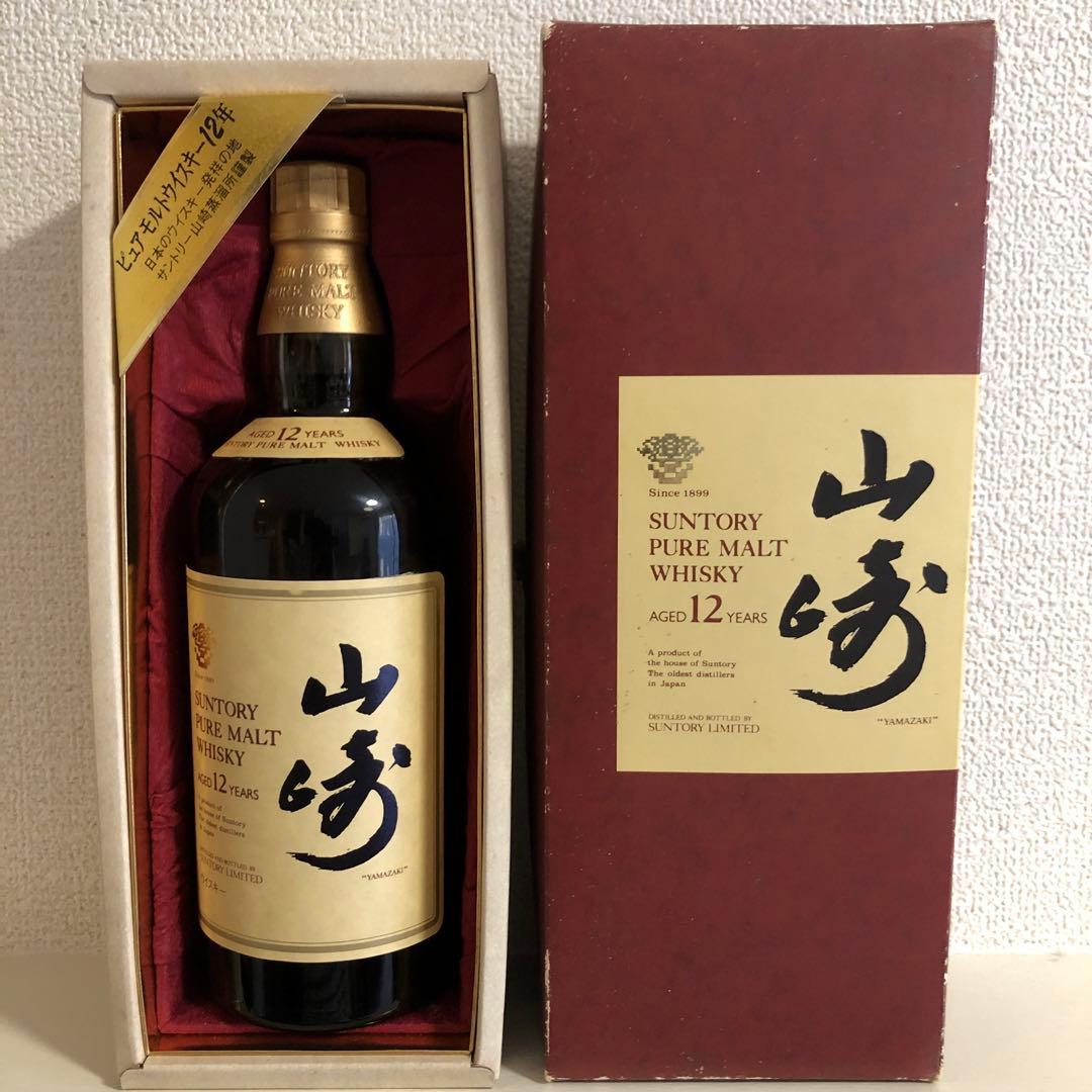 サントリー 山崎 12年ピュアモルトウイスキー 750ml旧ラベル響マーク付き