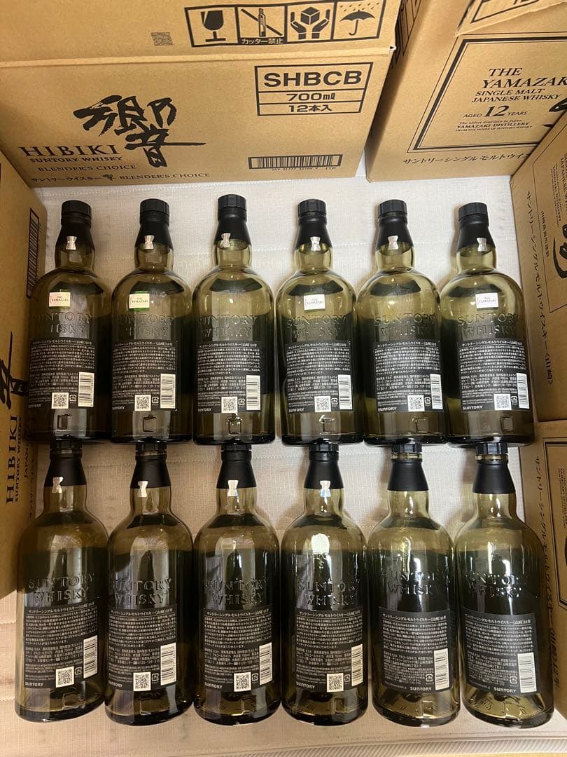 山崎18年空ビン2行ラベル12本セット！