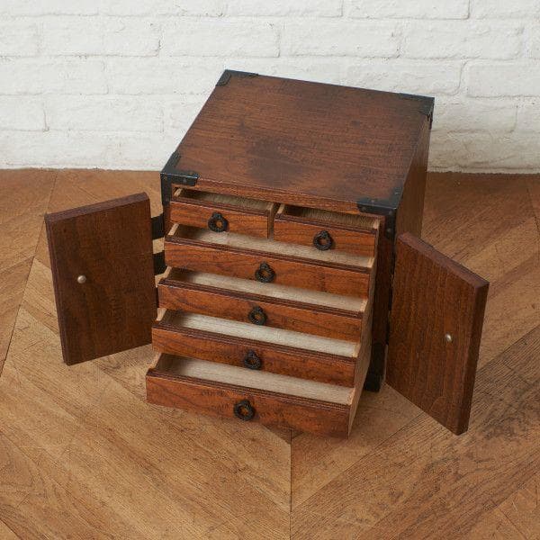 93698★欅 和箪笥 小箪笥 鉄金具 チェスト 船箪笥 整理タンス