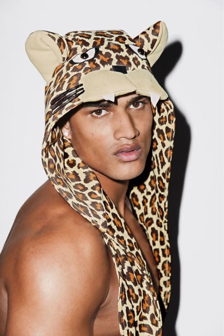 adidas JEREMY SCOTT レオパードフードマフラー ヒョウ柄 耳