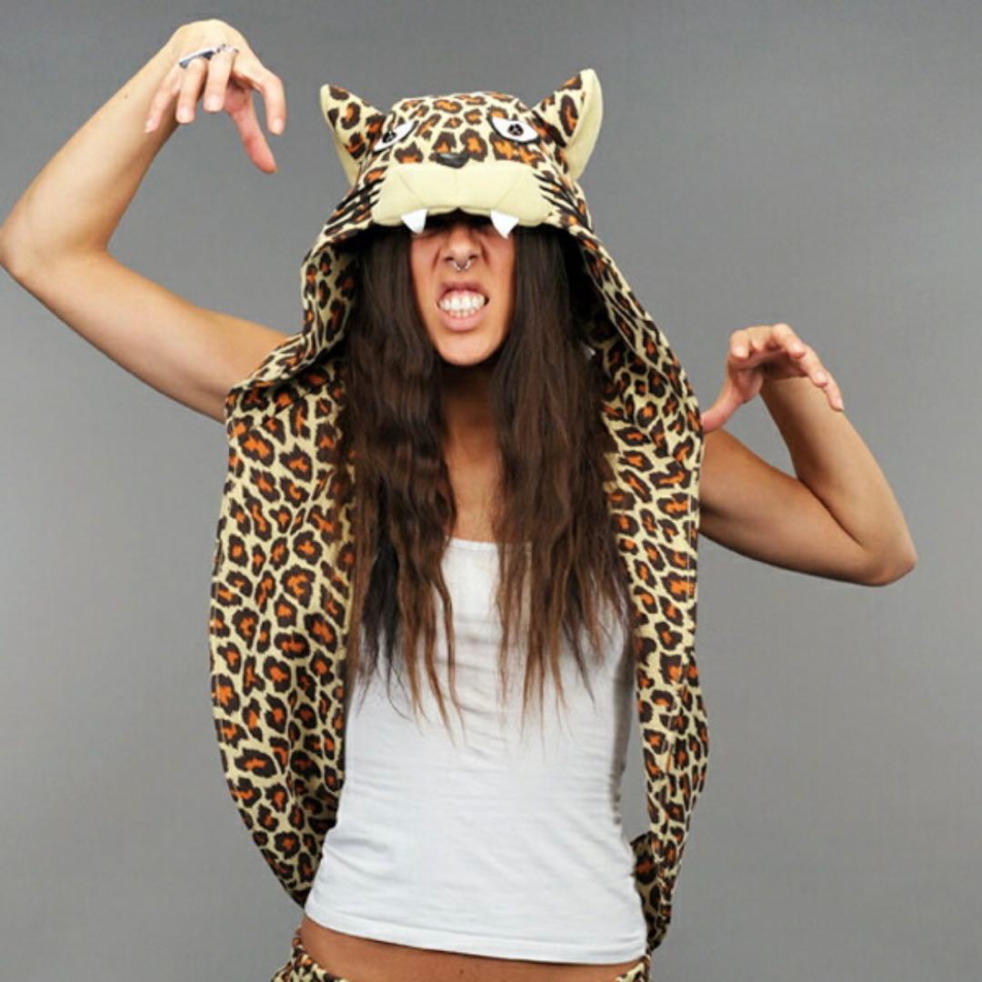 adidas JEREMY SCOTT レオパードフードマフラー ヒョウ柄 耳