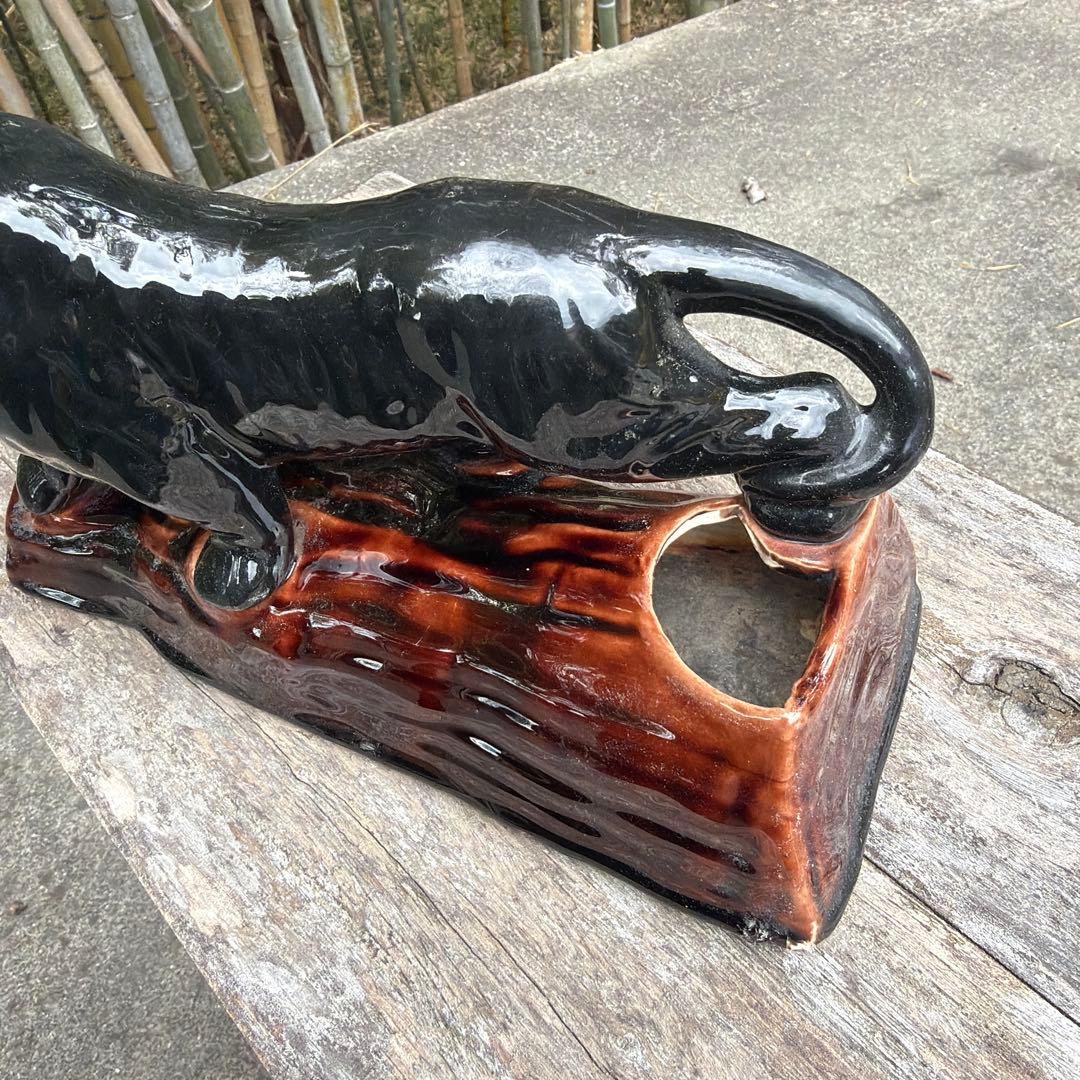 激レアブラックパンサー 陶器　置物　ミッドセンチュリー　ヴィンテージ50-60s