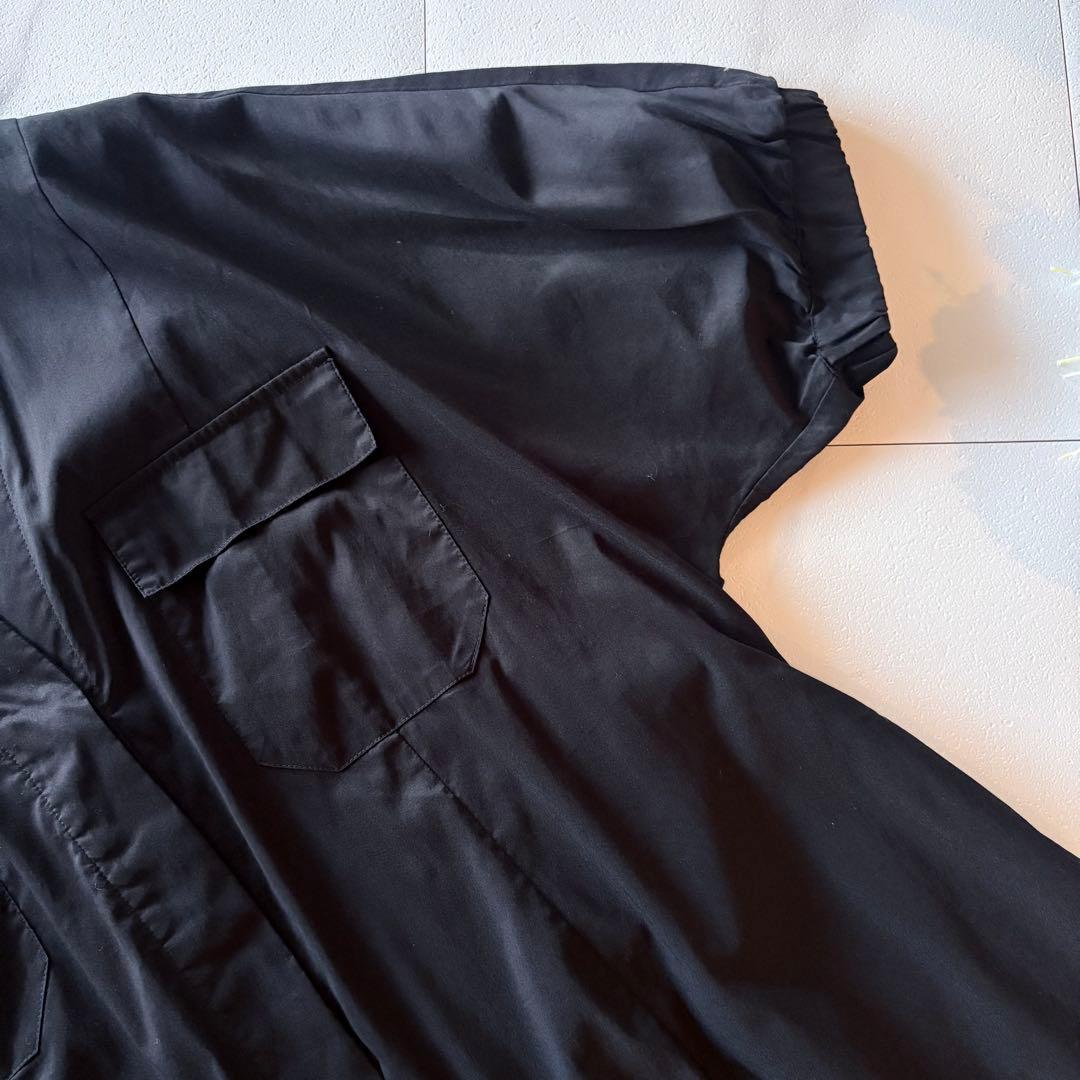 NO.3-139 MARINA RINALDI 46サイズ　黒ロングシャツワンピ