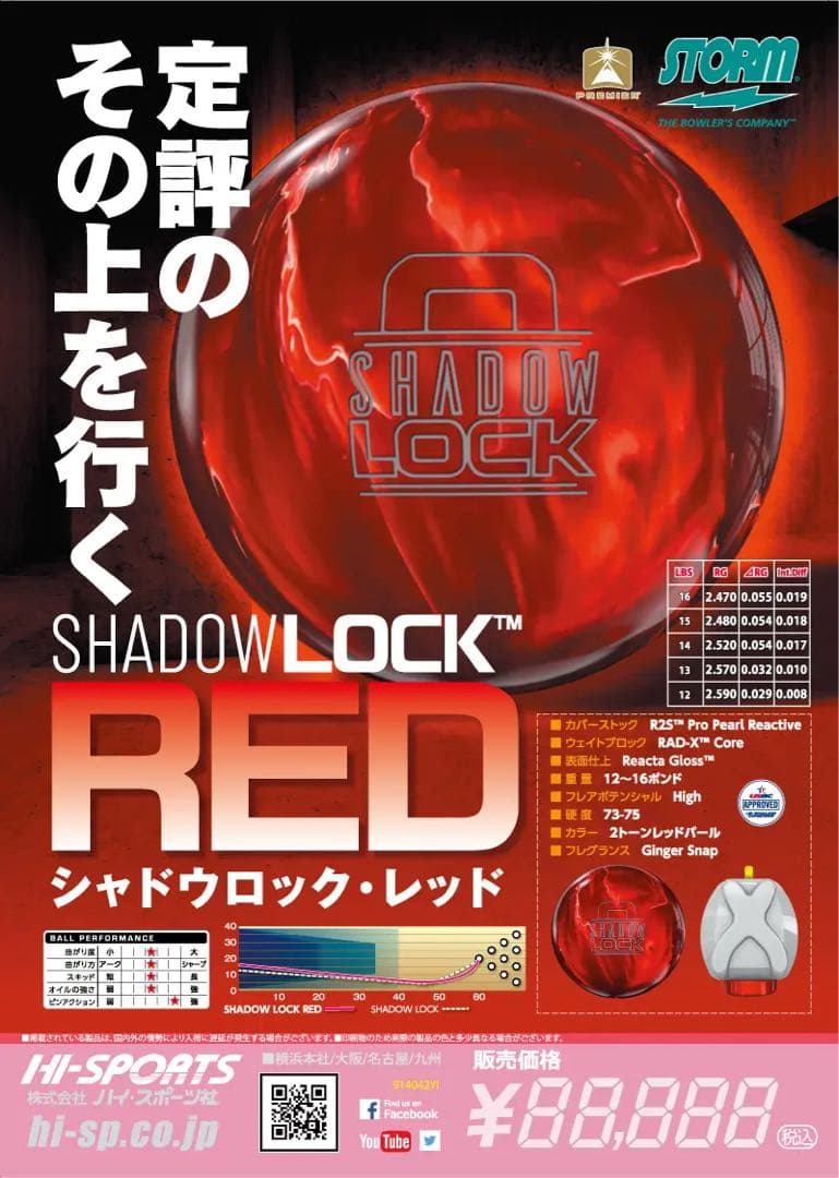 【新品未使用】シャドウロックレッド 15ポンド