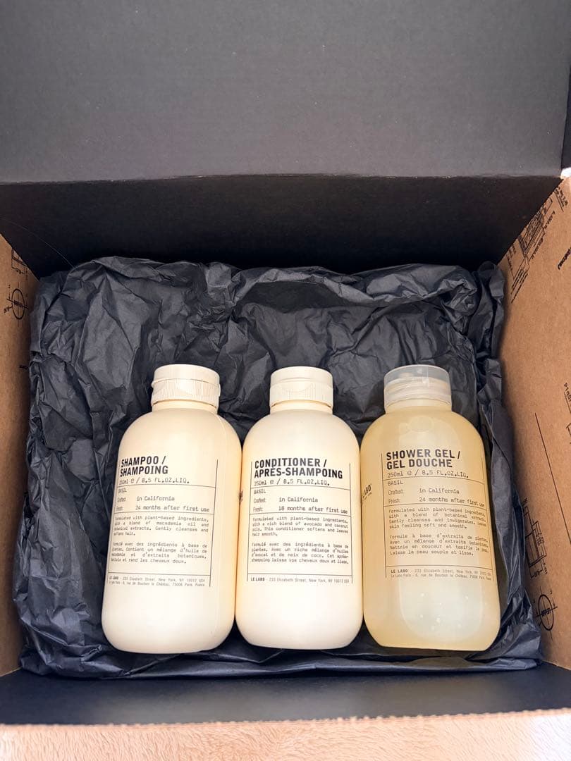 値下げ❤️ル ラボ バジルシャンプーコンディショナー シャワージェル250ml