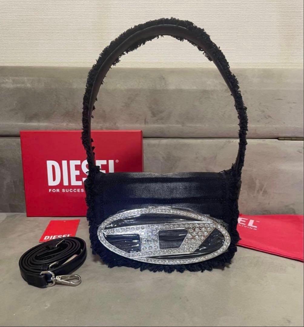 DIESEL ディーゼル 1DR ショルダーバッグ ハンドバッグ 黒 ダメージ