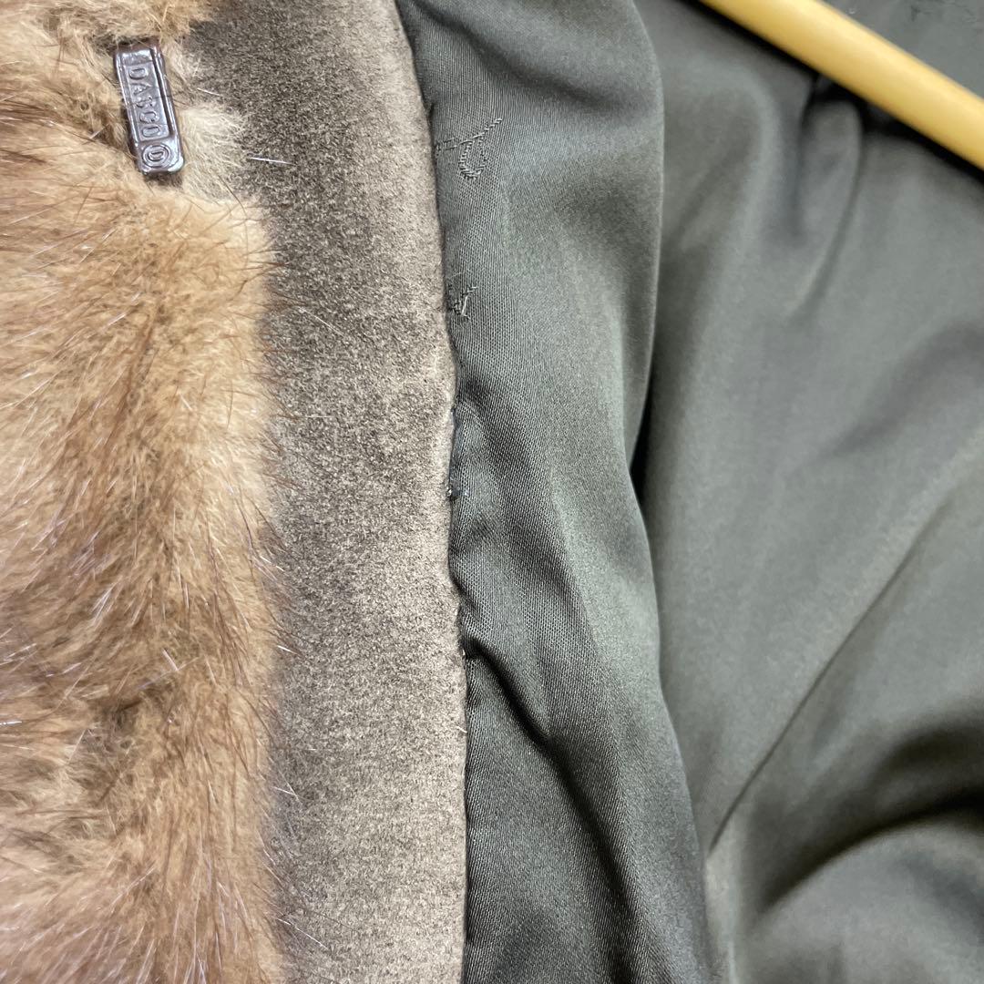 【S】ミンク ファー 毛皮 コート ブラウン ミドル丈