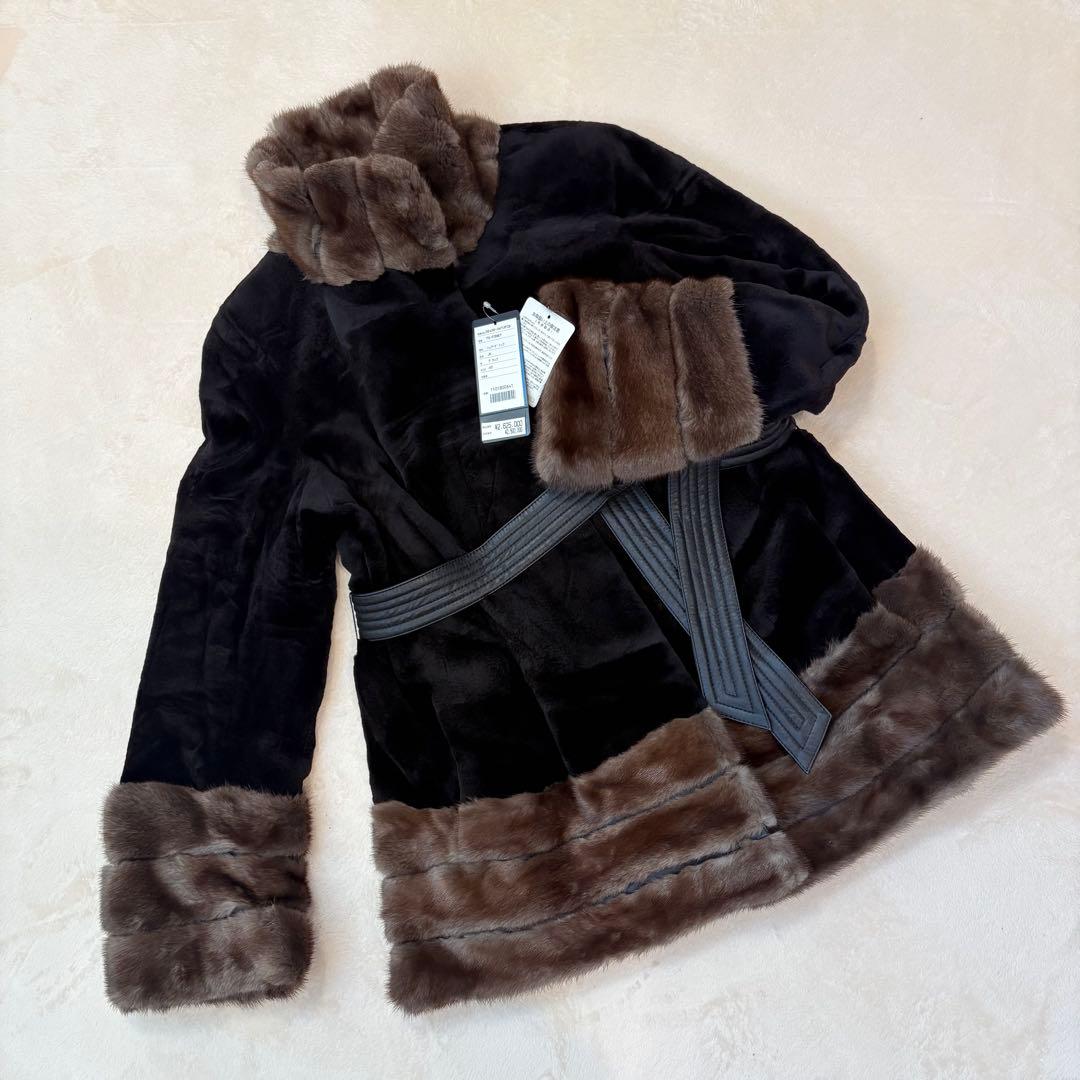 未使用タグ付き　定価262万　シェアードミンク　MT商事　ハーフコート　高級毛皮